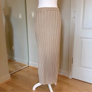 Toteme Rib Knit Maxi Skirt in Champagne Melange Sz M